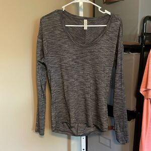 Lululemon Meant To Move Long Sleeve Sz 4 Heathered Black 427